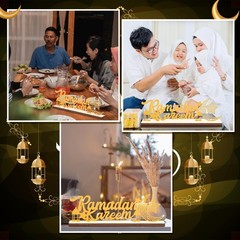 Eid Mubarak Sign Ramadan Table Decor 12.99 x 4.72 Inch Ramadan Kareem Sign Ei…