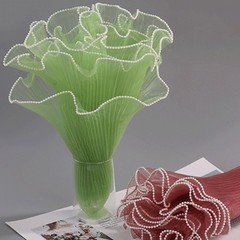 28cmx4M Flower Wrapping Paper Wave Yarn Florist Bouquet Packaging Lace Mesh