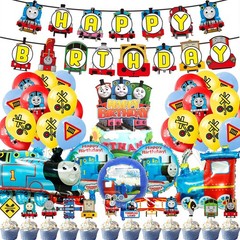 Train Birthday Party Set 37 Pcs with Banner, Latex & Foil Balloons – Fun