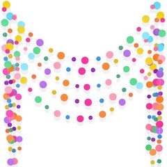 Outus 5 Pieces Colorful Circle Garland Banner Hanging Paper 65.6 ft, Rainbow