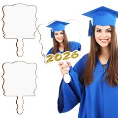 2 Pcs Large Graduation Sublimation Blanks Fans 17.7×11.8 Inch Class of 2026 B…
