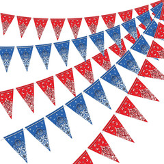 5 Pack Western Cowboy Party Decorations Bandana Pennant Banner Wild West Decor W
