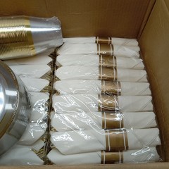 350PCS Gold Plastic Dinnerware Set, Disposable Party Plates for 50 Guests…R1W2