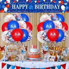 Red White and Blue Birthday Decorations 24Pcs Blue Red White Birthday Balloon…