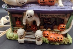 Halloween Lighted House Porcelain Mania Manor Pumpkin Time Ghost Pumpkin Working