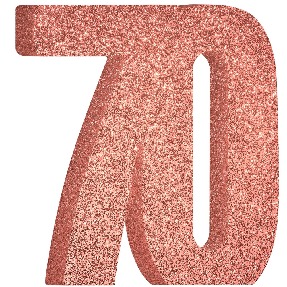 70th Decorations for ,70th Anniversary Decorations,Rose Gold Glitter 70th Par…
