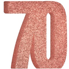 70th Decorations for ,70th Anniversary Decorations,Rose Gold Glitter 70th Par…
