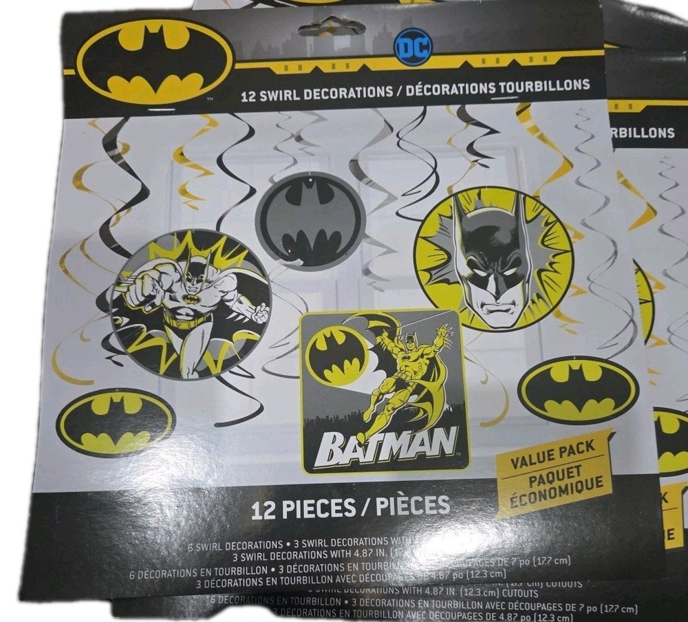 Batman Birthday Party Decorations Danglers Classic DC Comics Logo Pack of 12 NEW