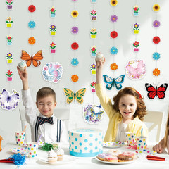Butterfly Flower Decorations – 8 Pack Spring Flower Butterfly Hanging Party Deco