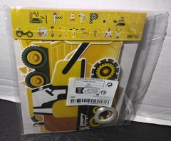 Road Construction Vehicles Happy Birthday Wall Stickers, Desks, Window Clings