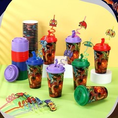 Colorful Dragon Plastic Cups for Birthday Party – 36 Count