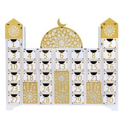 Ramadan Countdown Calendar – Wooden Mosque Advent Decor, Eid Gifts & Decorations