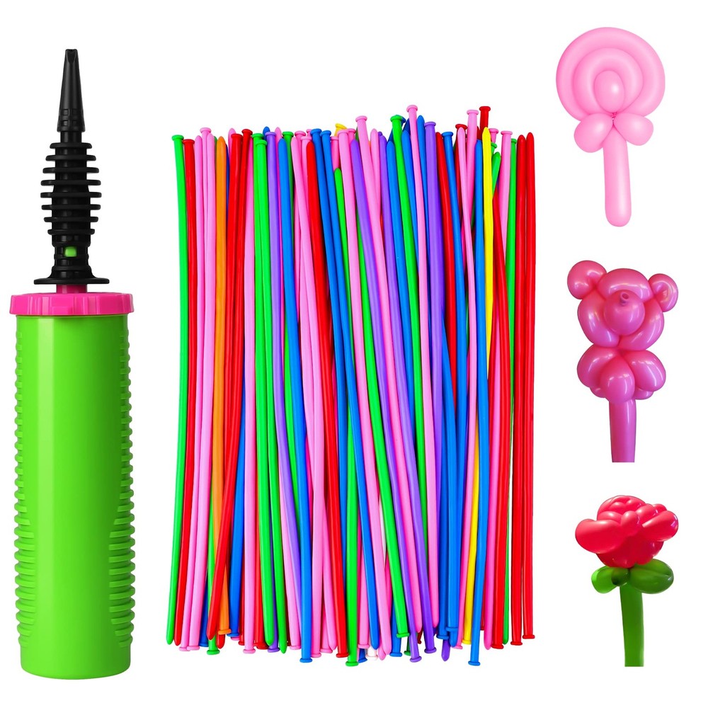 100Pcs 260 Balloons qualatex with 1 Hand Balloon Pump Kit Professional Premi