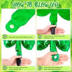 12 Pcs St Patrick Day Balloons,18 Inch Shamrock Balloons,Clover Foil Balloon,…