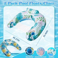 2 Pack Inflatable Pool Floats Adult, Heavy Duty Pool Lounge Chair, Pool Float…