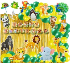 FI – FLICK IN 70 Pcs Jungle Theme Party Decorations Safari Animals