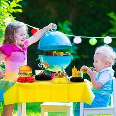 11 Pcs BBQ Party Decorations Honeycomb Centerpieces, Red Gingham Table Topper…