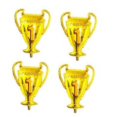 4PCS Gold Champion Foil Balloons Championship Foil Trophy The First Prize