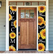 Sunflower Decor – Sunflower Porch Sign Banners – Home Decor for Outside Yard