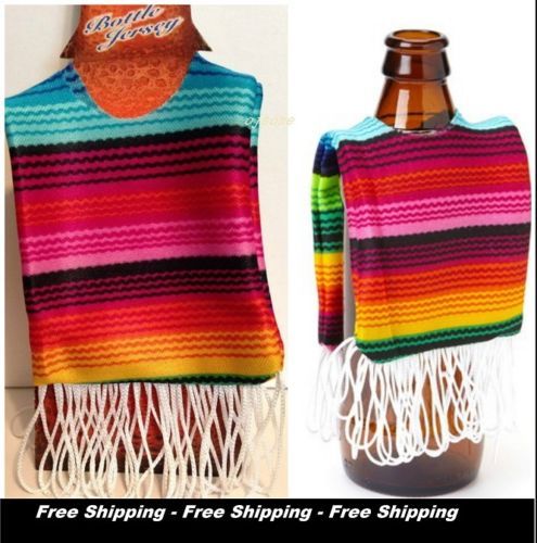 cinco de mayo Mexican Serape fabric Bottle Coozie Koozie Cooler (free shipping