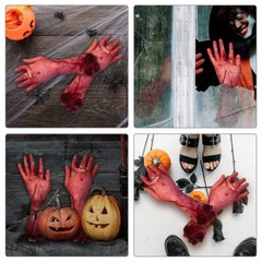 2PCS Broken Men Hand Blood Horror Bloody Limbs Novelty Dead Broken Hand Gadgets