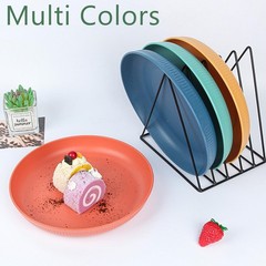 Dinner Plates Set of 4, 8 Inch Plastic 8 inches, 4 Stripe
