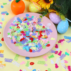 1800Pcs Easter Confetti,Egg Bunny Chick Table Confettis Glitter Foil Scatter for