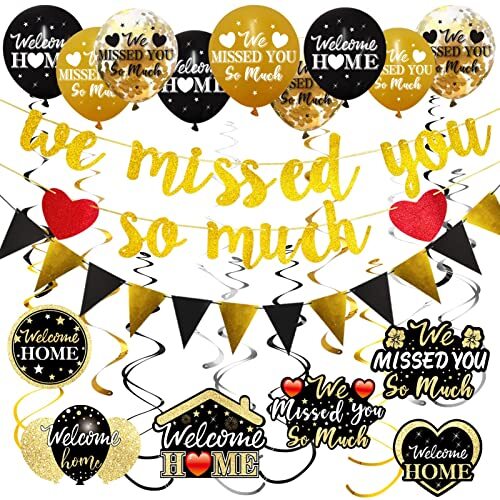 Welcome Home Decorations, 40Pcs We Missed You So Much Banner Balloon Hanging …