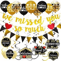 Welcome Home Decorations, 40Pcs We Missed You So Much Banner Balloon Hanging …