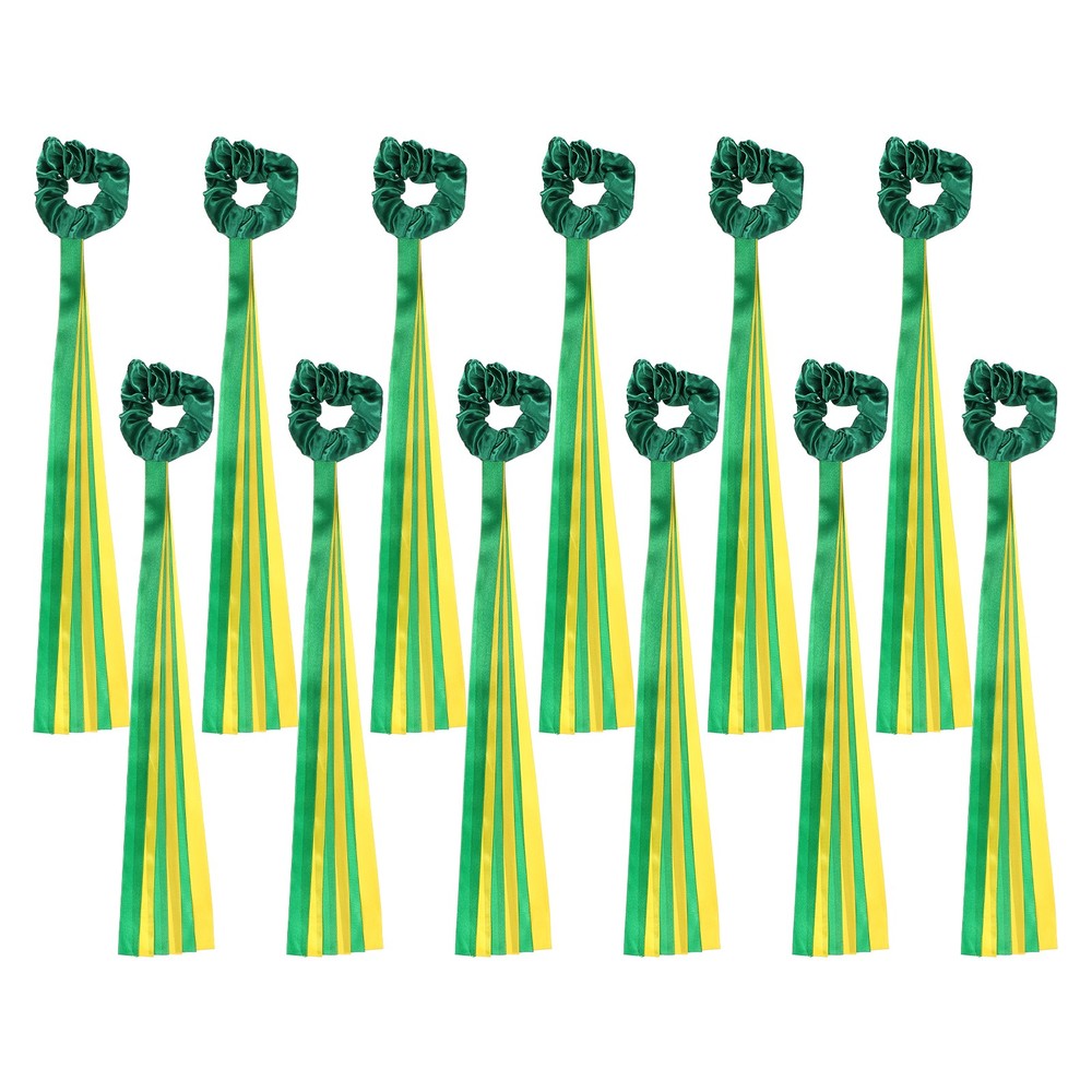 Rainbow Dance Ribbons, Wrist Streamers 20″ & 12 Pcs & Green & Yellow