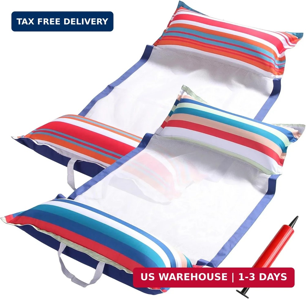 FindUWill Fabric Pool Hammock Floats, XL, 2Pack Inflatable Water Hammocks Floati