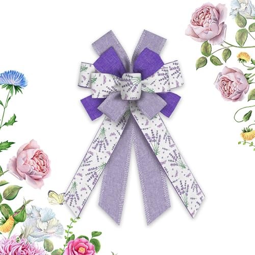 Purple Lavender Bows for Spring Wreath – Large Size – Hying