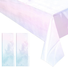 1 Piece Pink Iridescent Party Decorations 40″ X 108″ Holographic Tablecloth Vale