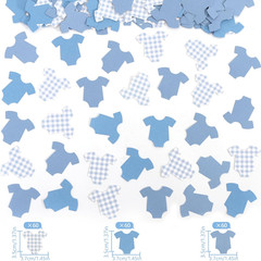 Blue Bodysuit Confetti – Blue Gingham Baby Shower Confetti,Baby Shower Decoratio