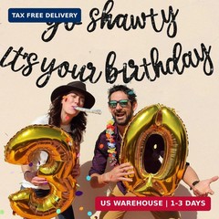 BEISHIDA Go Shawty It’s Your Birthday Banner NO DIY Hip Hop Theme Happy Birthday