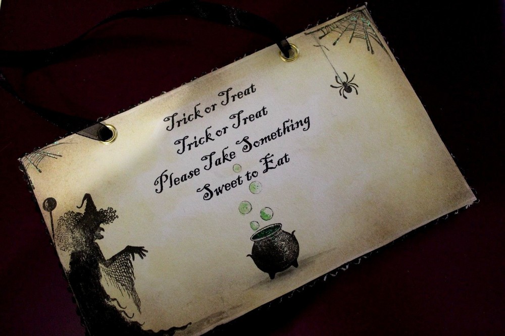 Handmade Trick or Treat Halloween Sign