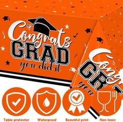 xituodai Orange and Black Graduation Decorations Class of 2024, 3Pack Graduation