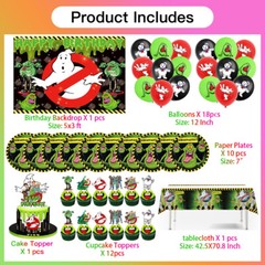 Ghostbusters Birthday Decor Party Supplies Plates Balloonw Cake Toppers Banner