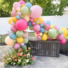 Pink Blue Green Balloons, Retro Blush Pink Sage Green Dusty Blue Ivory White …