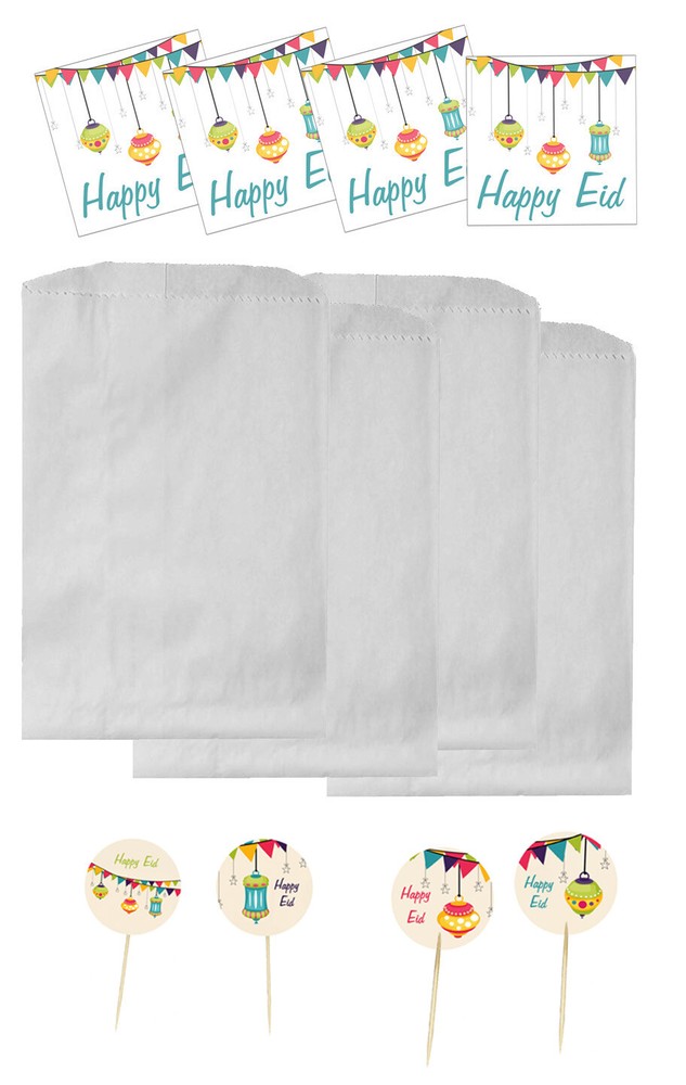 Eid Lanterns Party Pack (Treat Bags and Toppers) Muslim Holiday Decoration