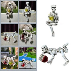 Skull Figurines Hanging Animal Statue,Pot Climbings Sculpture Outdoor Statues