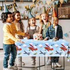 3pcs Party Decorations Party Tablecloth Supplies Disposable Plastic Airplane