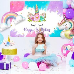Unicorn Birthday Decorations Party Supplies for Girls, Purple Unicorn Balloon…