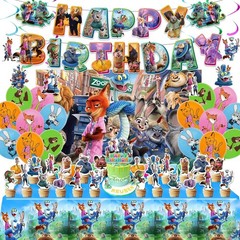 Birthday Party Decorations Set – 1 Backdrop 39″ x 59″, 1 Big Topper, 1 Tablec…