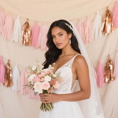 20 Pcs Tassel Garland, Boho Party Decor, Bridal Shower Wedding, Pink