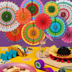 Fiesta Party Supplies Kit: Mexican Party Decorations with Fiesta Paper Fans – fo