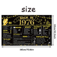 DARUNAXY 50th 180 x 110 cm (70.8 x 43.3 inches), Black Gold Back in 1976