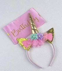 Rainbow Unicorn Theme Party Head Band Kids Girls Birthday