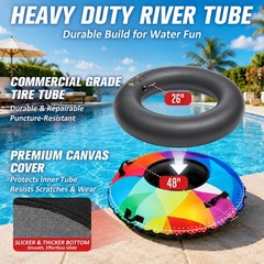 River Tube, 48» Heavy Duty River Float Tube with Commercial Inner Tube, Prem…