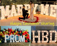 4FT Marquee Light Up Letters, Large Marquee Letters, Mosaic Balloon Frame Big…